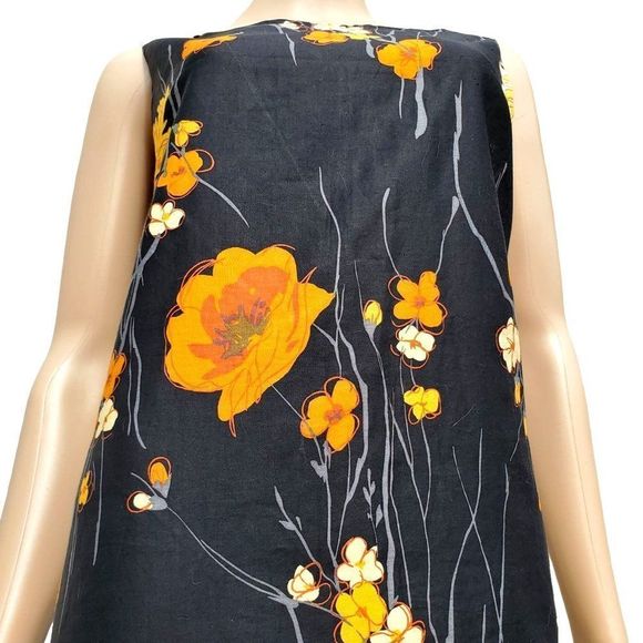 Vintage Black Shift Dress Big Print Snyder Craft California Women Size 6 8 - Picture 8 of 10